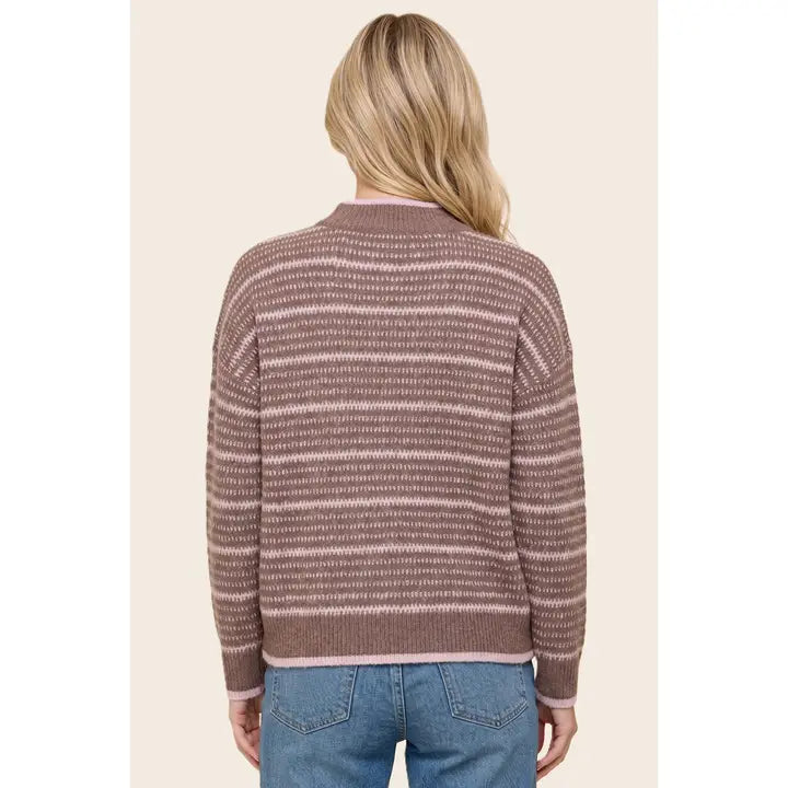 Mock Neck Sweater-Rust