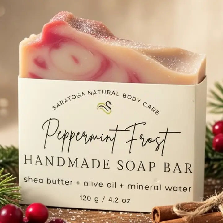 Peppermint Frost Handmade Soap Bar Seasonal Vegan Winter