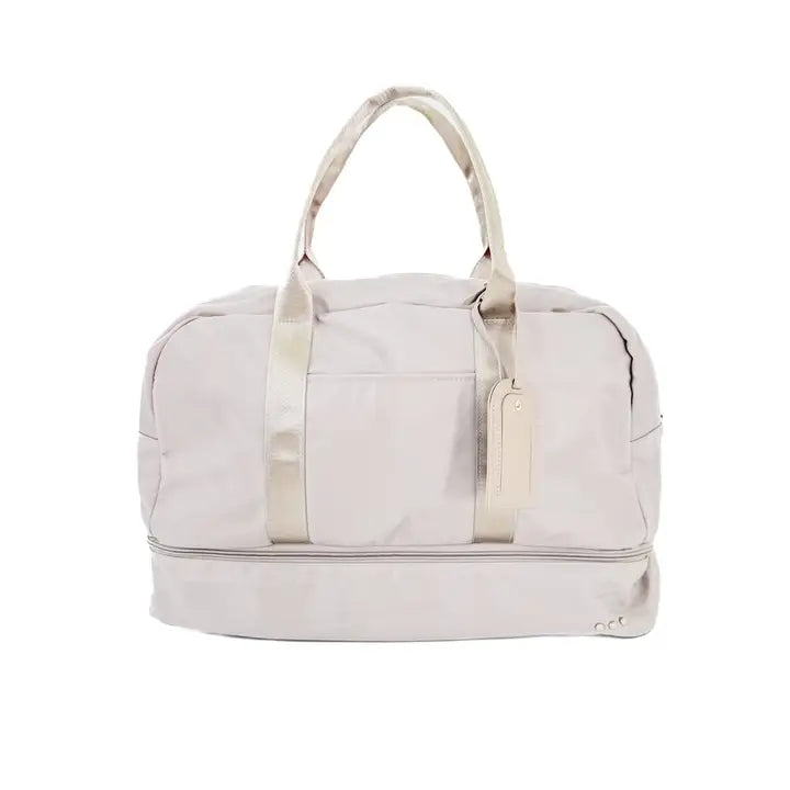 Nissa Nylon Weekender Bag Cream