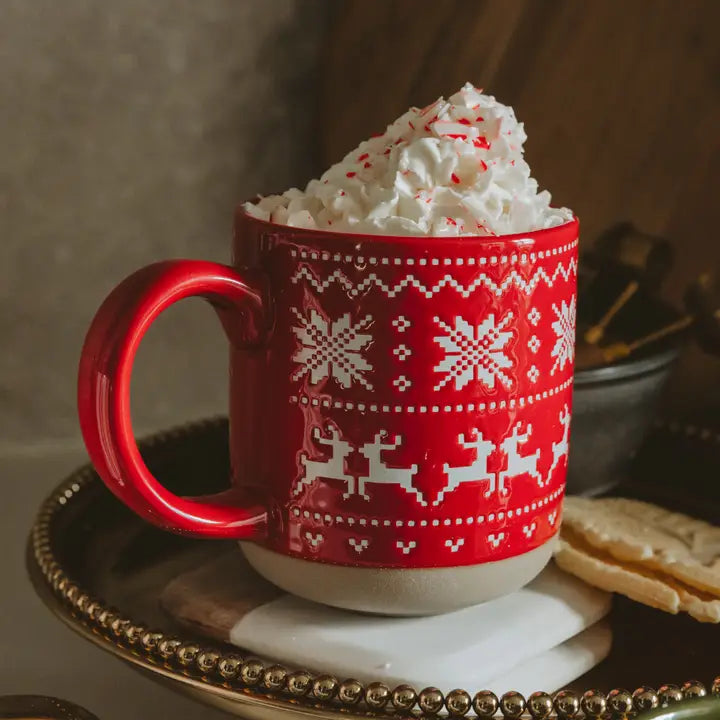 Fair Isle Sweater Stoneware Coffee Mug