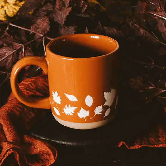 Fall Orange Stoneware Coffee Mug
