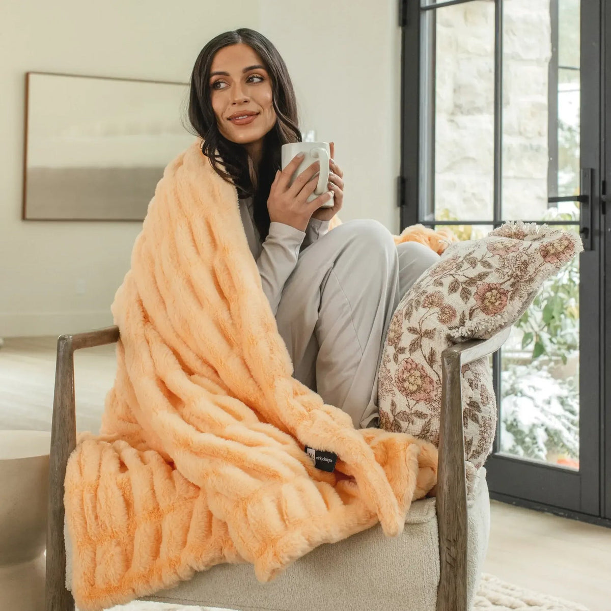 Passionate Peach Minky Blanket