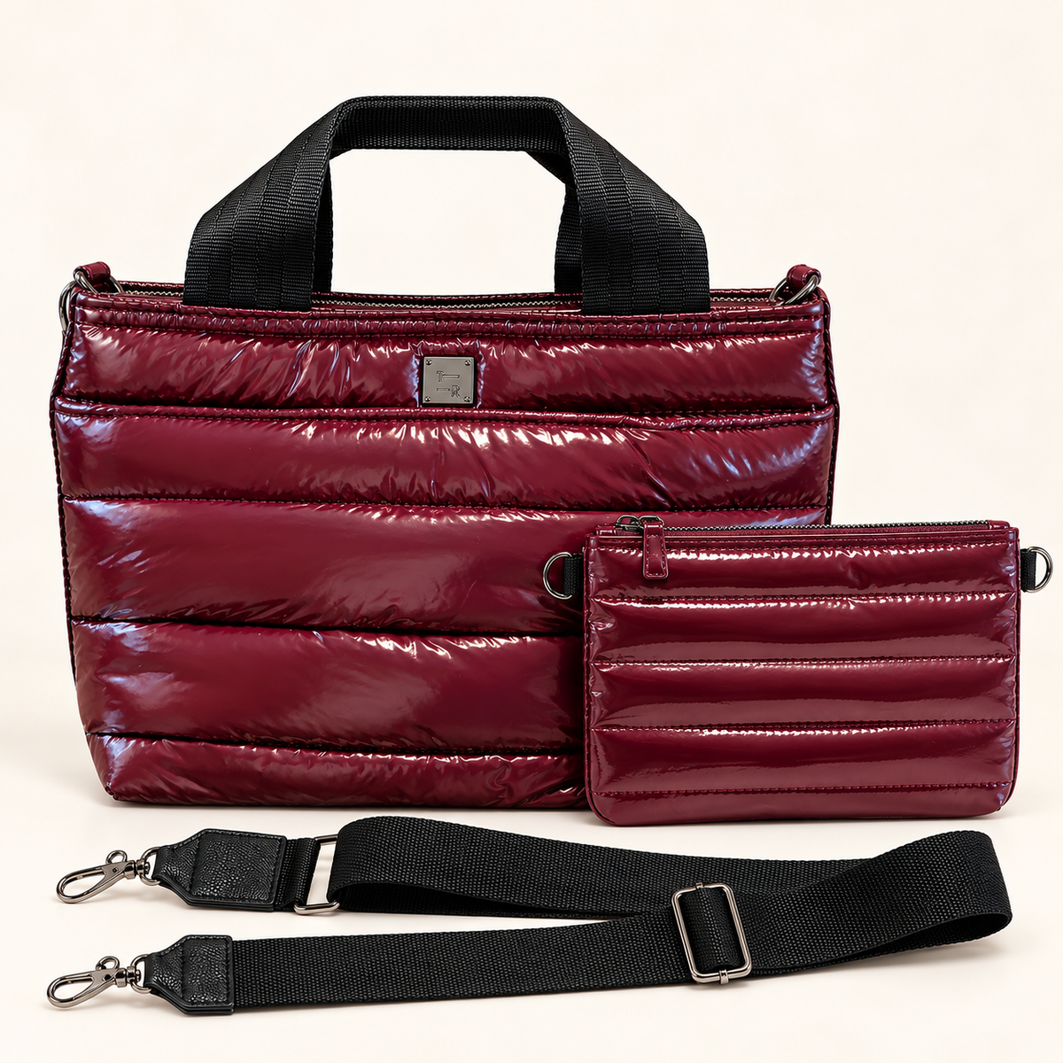 Rebel Tote Glossy Deep Burgundy