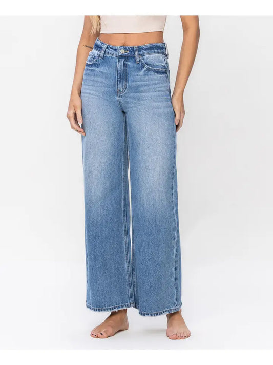 High Rise A-Line Trouser Wide Leg Jeans