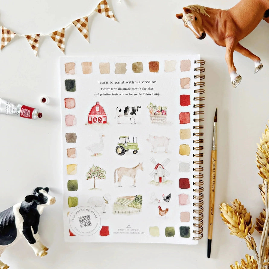 Farm Watercolor Workbook- Emily Lex Studio