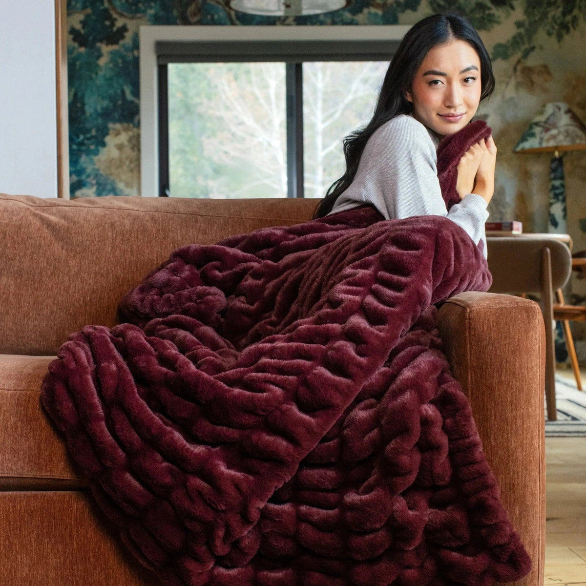 Berry Wine Minky Blanket Chic Collection (Medium 50x60 in)