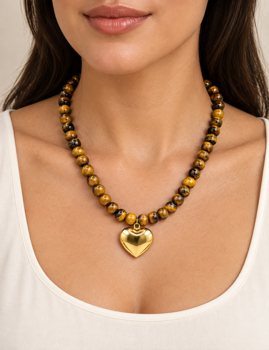Amber Glow Heart Necklace