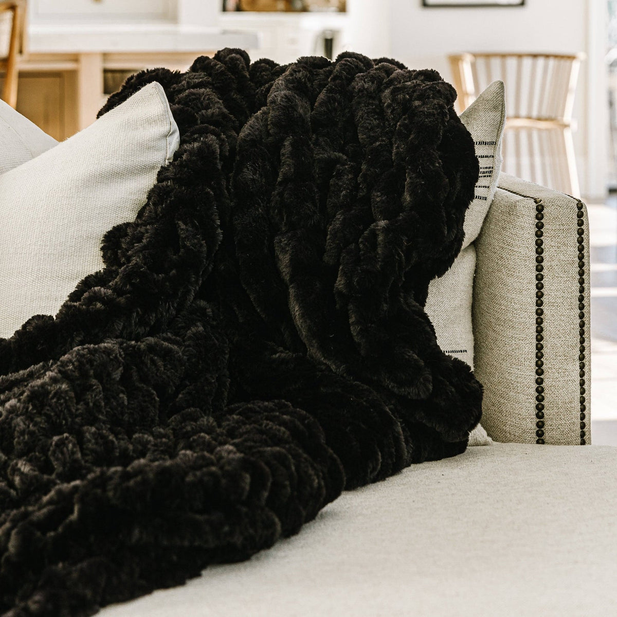 Jaguar Black Minky Blanket Chic Collection