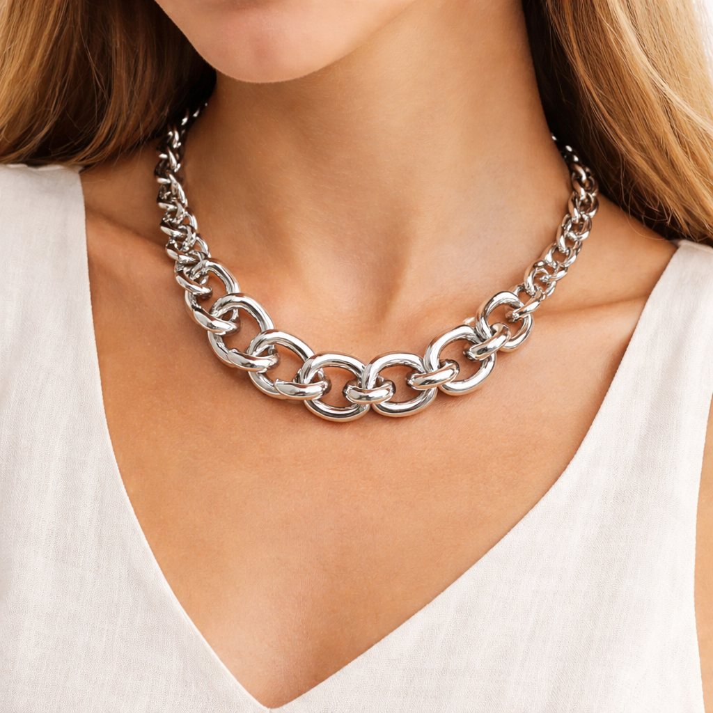 Stainless Steel Chunky Chain Necklace