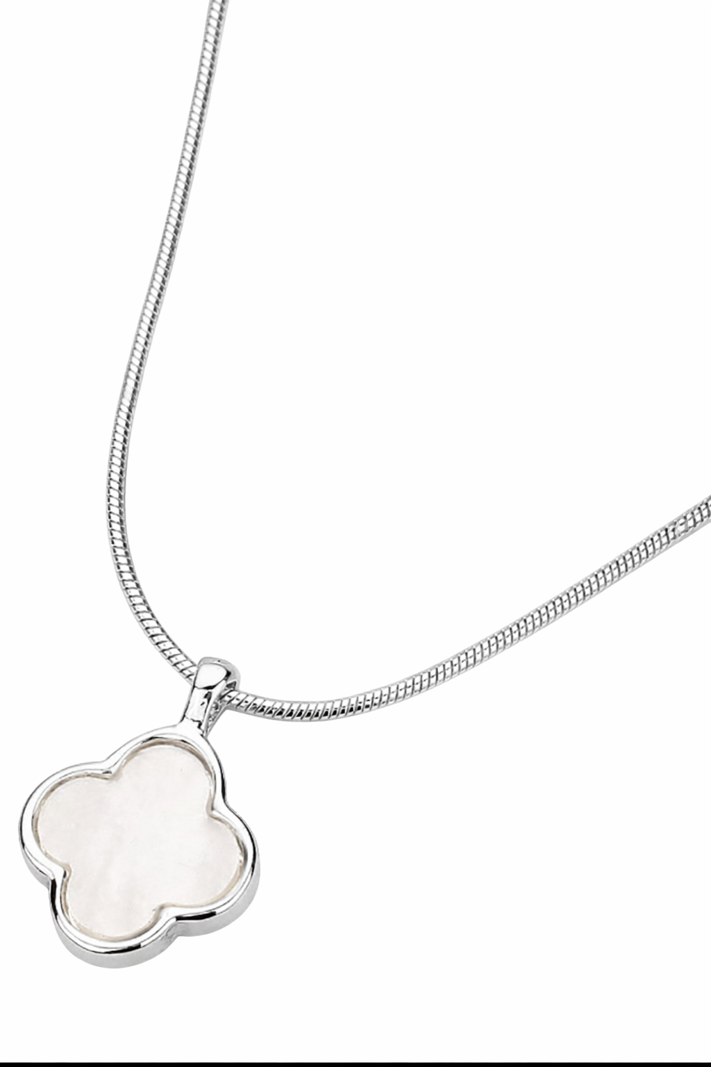 Mother Of Pearl Quatrefoil Pendant Necklace