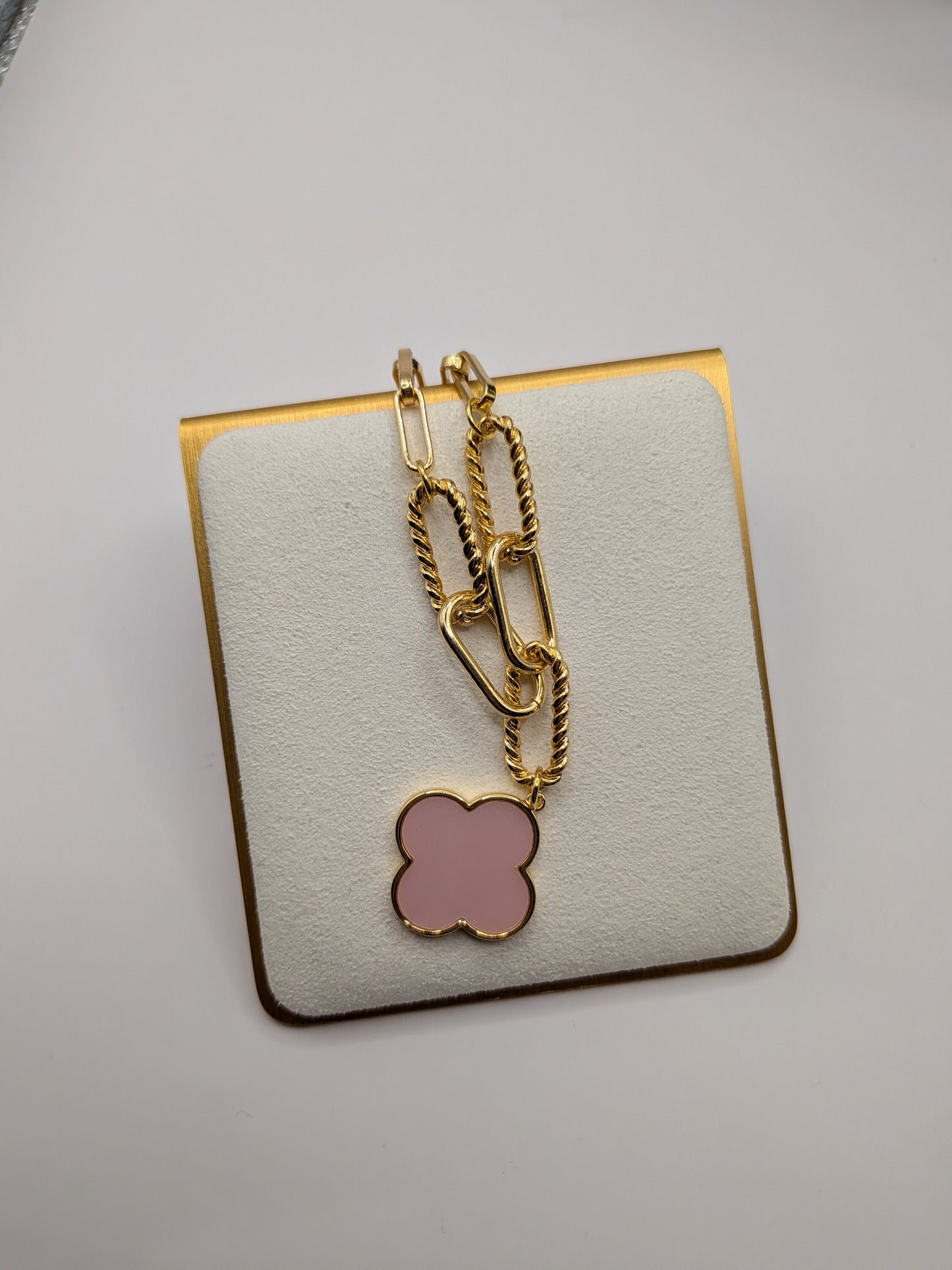 Gold Dipped Quatrefoil Charm Bracelet